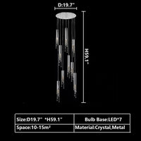 Rylight 7/9/12/18/21/27/38-Light Italian Modern Creative Silver Pendant Light Fixture