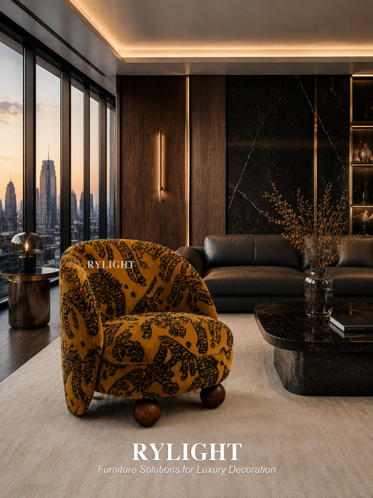 Tiger Mountain Velvet Sculptural Accent Chair