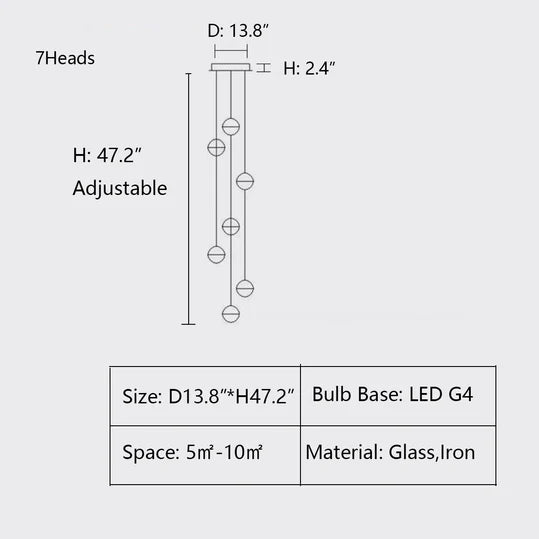 Rylight 7/14/26/36-lichte luchtbellen hangende kroonluchter