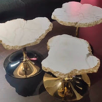 Natural Alabaster Irregular Coffee Table Set for Living Room/Bedroom