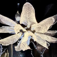 Rylight Flush Mount/Round/Linear Bionic Resin Leaves Chandelier