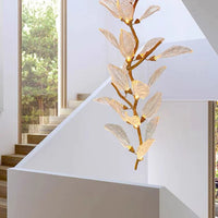 Rylight Flush Mount/Round/Linear Bionic Resin Leaves Chandelier