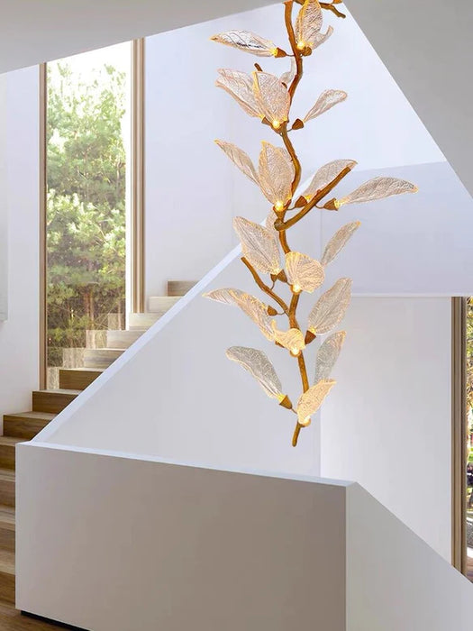 Rylight inbouw/ronde/lineaire bionische hars bladeren kroonluchter