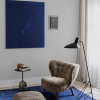 Classic Cozy White Fleece Plush Accent Lounge Chair with Ottoman