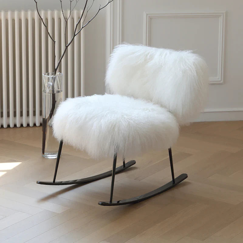 Scandinavische stijl nertsenbont balkon schommelstoel