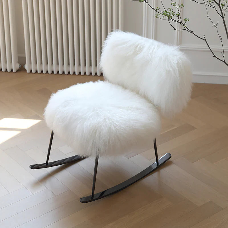 Scandinavische stijl nertsenbont balkon schommelstoel