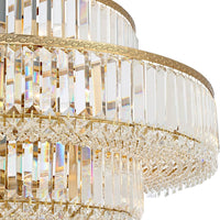 Rylight 3-Tier Luxury Style Crystal Chandelier in Soft Gold Finish Color