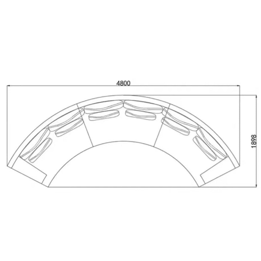 Italiaanse extra grote gebogen lichte luxe bank voor de woonkamer