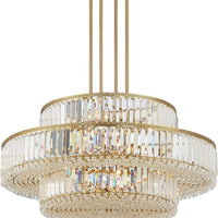 Rylight 3-Tier Luxury Style Crystal Chandelier in Soft Gold Finish Color