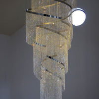 Rylight Cascade Spiral Tassel Crystal Chandelier