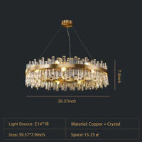 ثريا كريستالية ذات حلقة دائرية فاخرة وحديثة من رايلايت