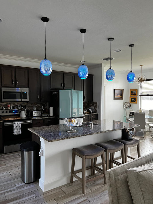 Rylight 3D kleurrijke glazen vuurwerkkunst hanglamp