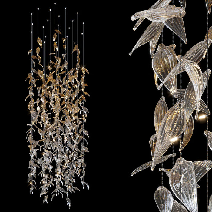 Rylight Modern Design Custom Project Crystal Leaf-shape Pendant