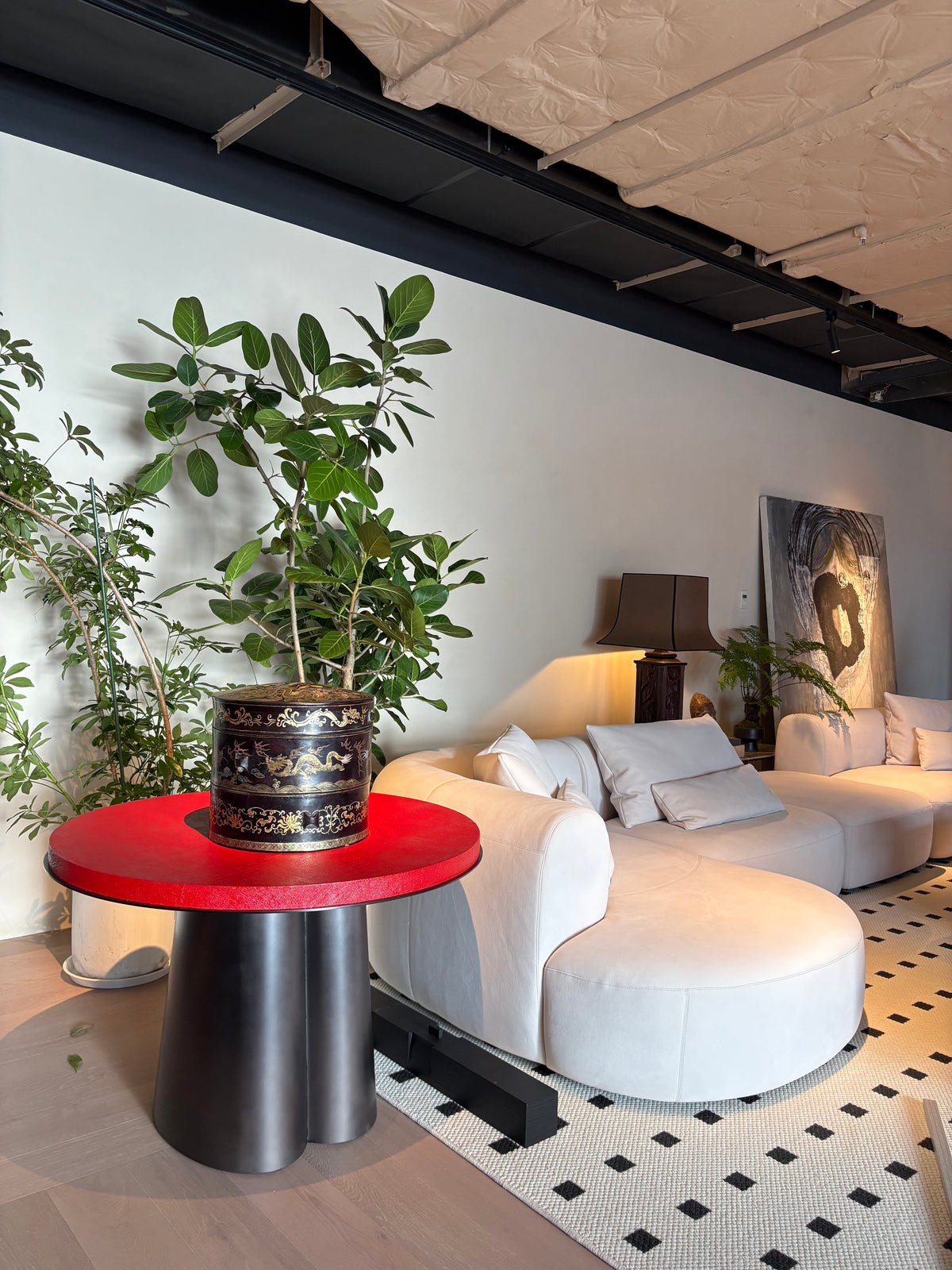 Vermilion Red Sculptural Coffee Table