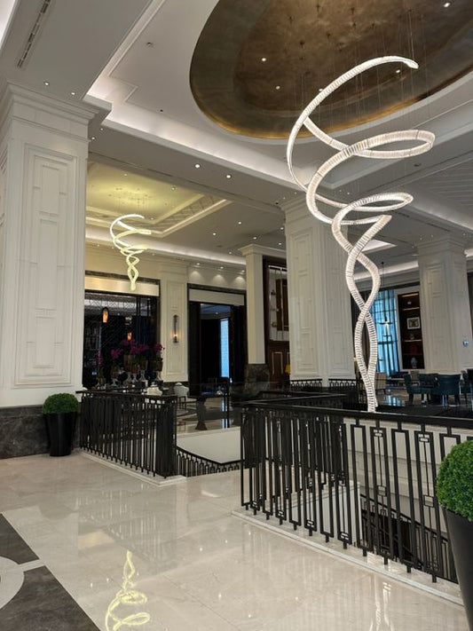 Rylight luxe spiraalvormige kristallen kroonluchter