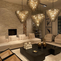 ثريا زجاجية من Rylight 5/7-Tier شفافة/رمادية دخانية