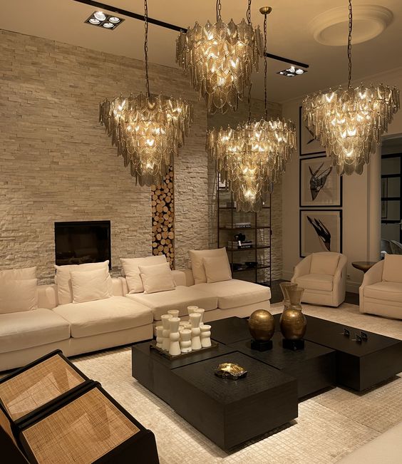 ثريا زجاجية من Rylight 5/7-Tier شفافة/رمادية دخانية