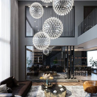 Rylight 11,8"/15,7"/19,7"/23,6"/31,5"/39,4"/47,2" ronde sterrenhemel hangende kroonluchter