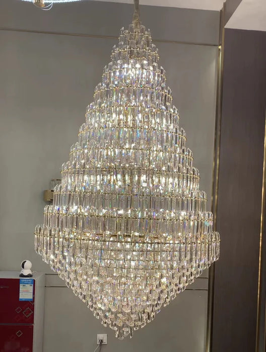Rylight Multi-Tier Honycomb Clear Crystal Chandelier