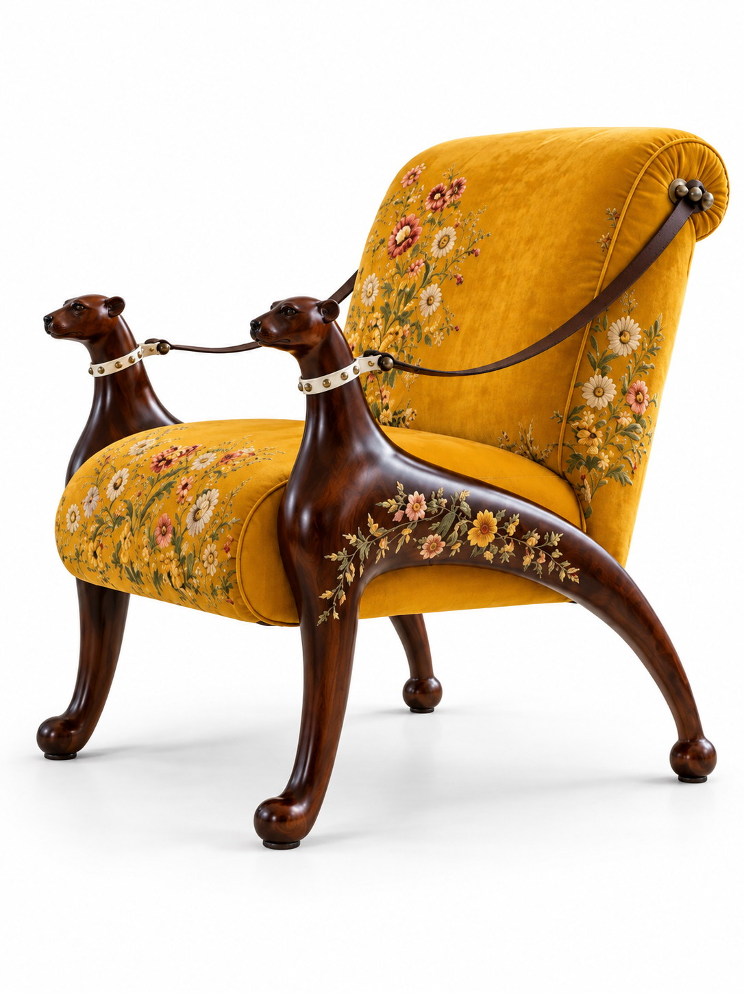 Sculptural Hound Arm Tiger Mountain Chair