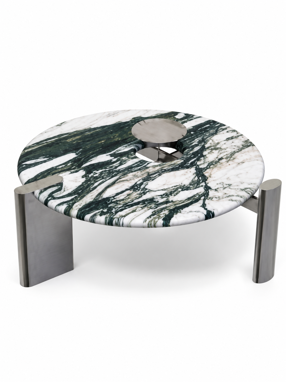Chronos Sculptural Marble Coffee Table Set
