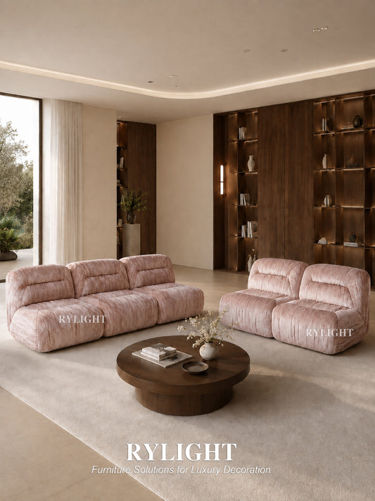 Pompadour French Vintage Velvet Modular Sofa