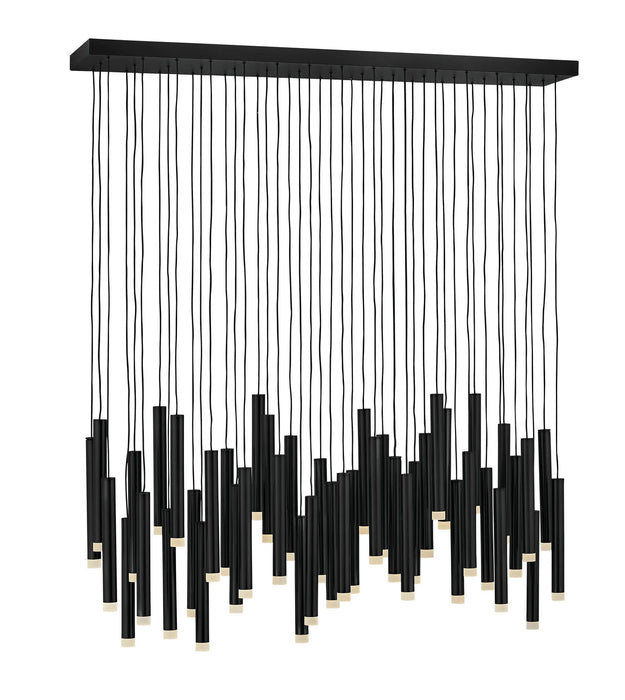 Rylight 9/36/45-Light Heritage Brass LED Pendant with Brass/Black Finish Color in Different Sizes