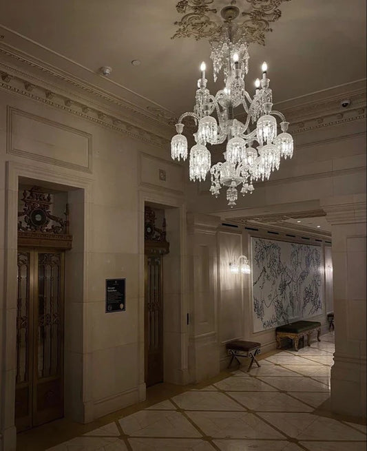 Rylight Luxe Royal Grote meerlaagse kaars-kristallen kroonluchter