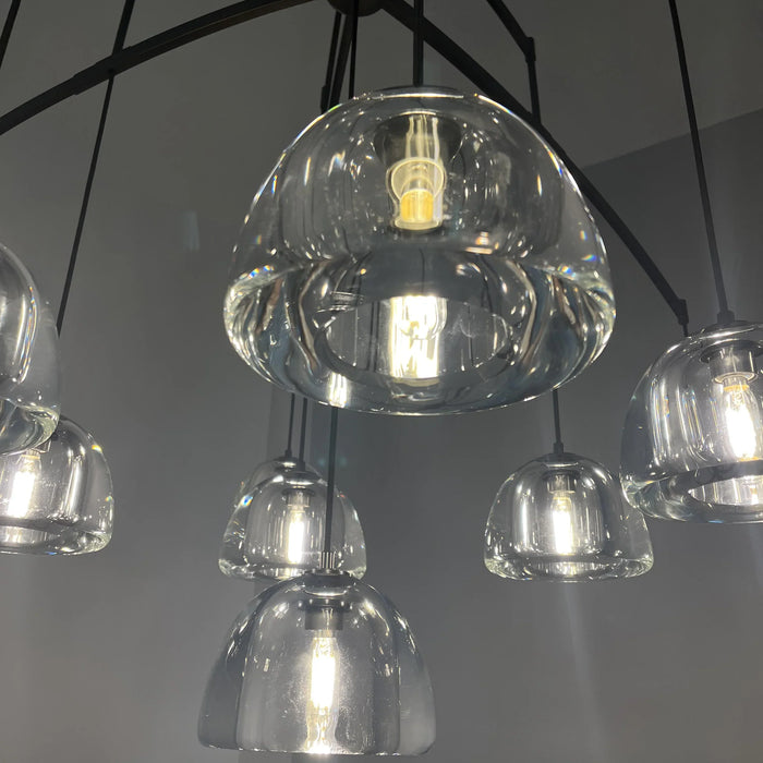 Modern Round Raindrop Glass Chandelier
