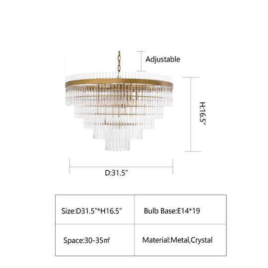 ثريا كريستال فاخرة خفيفة الوزن ما بعد الحداثة من Rylight مناسبة