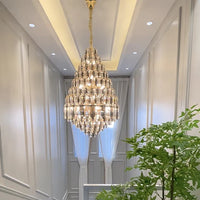 Rylight Smoky Gray&Clear Honycomb Crytsal Chandelier