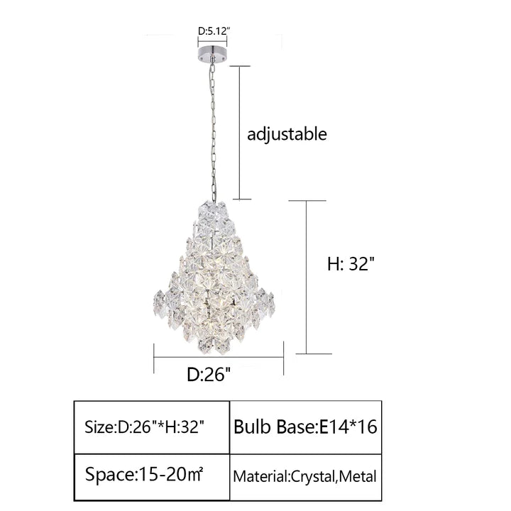 Rylight Honeycomb Glass Tiered Chandelier