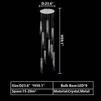 Rylight 7/9/12/18/21/27/38-Light Italian Modern Creative Silver Pendant Light Fixture