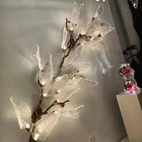 Rylight Flush Mount/Round/Linear Bionic Resin Leaves Chandelier