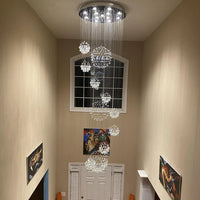 Rylight Designer-recommended Spiral Crystal Raindrop Chandelier