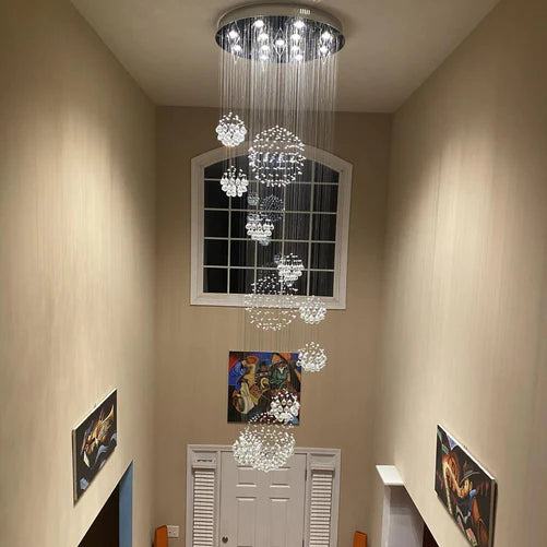 Rylight Designer-recommended Spiral Crystal Raindrop Chandelier
