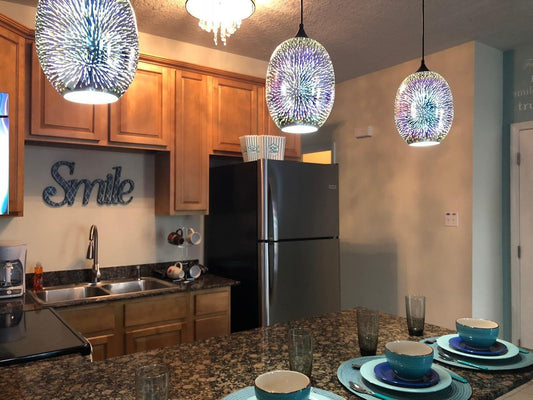 Rylight 3D kleurrijke glazen vuurwerkkunst hanglamp