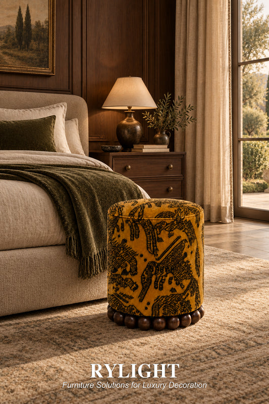 Tiger Mountain Sculptural Beaded Ottoman