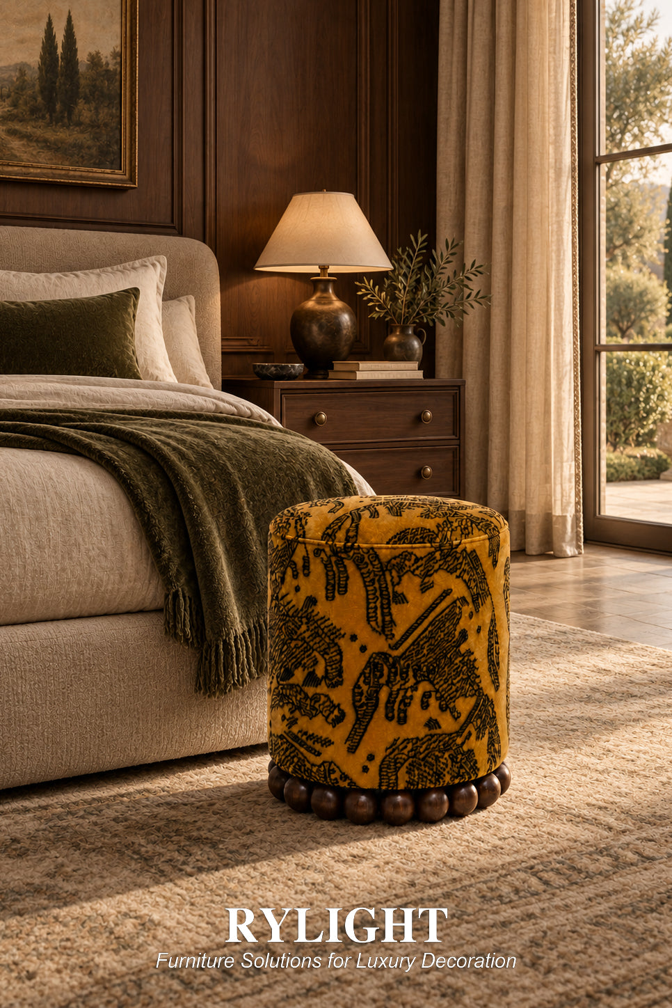 Tiger Mountain Sculptural Beaded Ottoman