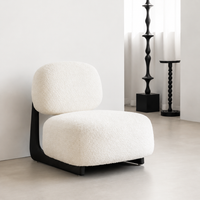 Modern Sculptural Bouclé Lounge Chair