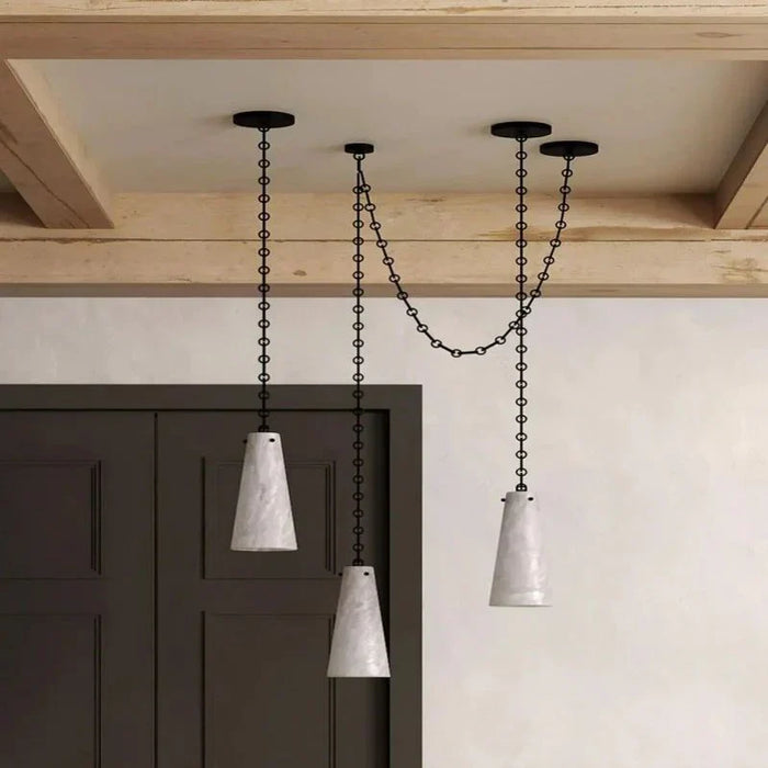 Modern 3/5/7-Light Marble Alabaster Chandelier for Living Room/Dining Room