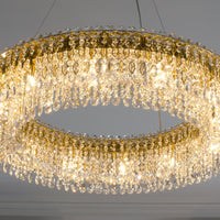 Rylight 1-laags ronde kristallen kralen trommelkroonluchter