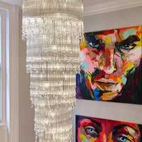 ثريا كريستالية طويلة للغاية تشبه قطرة المطر من رايلايت