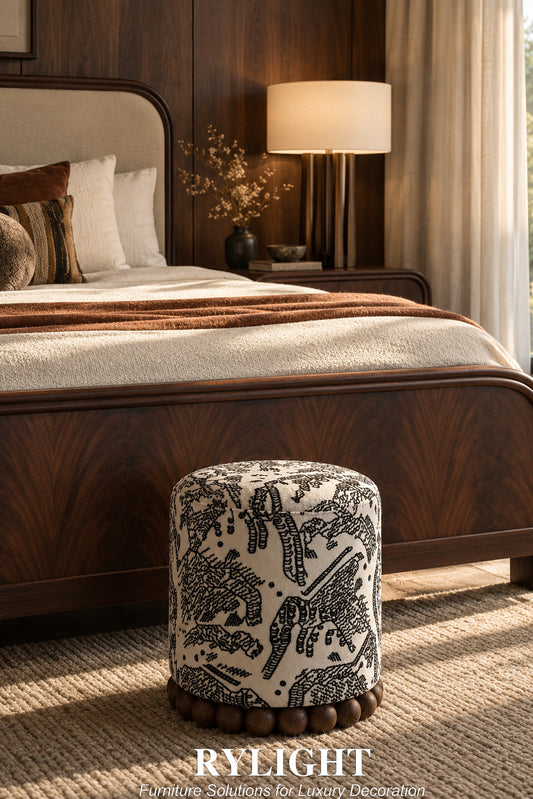 Tiger Mountain Sculptural Beaded Ottoman