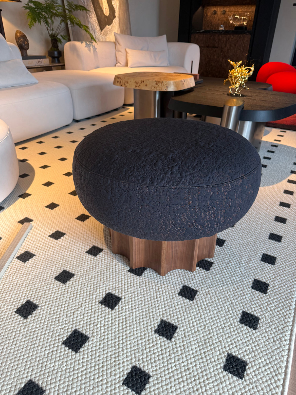 Roma Sculptural Upholstered Stool