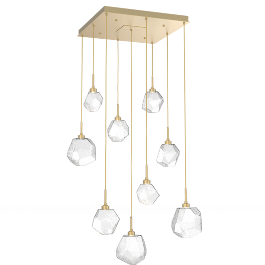 Rylight Gem handgeblazen glazen vierkante hangende kroonluchter