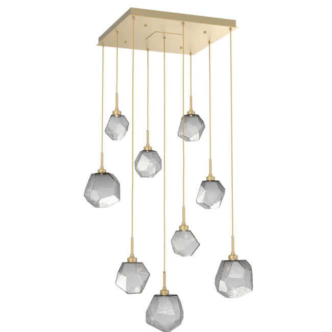 Rylight Gem handgeblazen glazen vierkante hangende kroonluchter