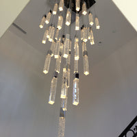 ثريا Rylight 3/7/13/25/41-Light Glacier Bubble Crystsal باللون الذهبي/الكروم/الأسود