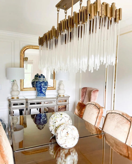 Rylight Modern Rectangular Glass Chandelier
