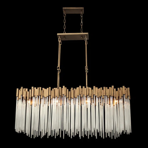 Rylight Modern Rectangular Glass Chandelier